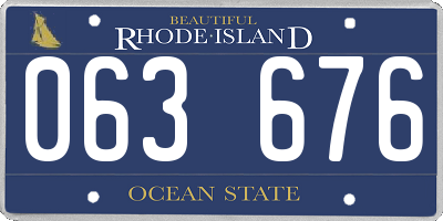 RI license plate 063676