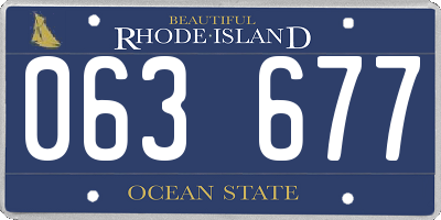 RI license plate 063677