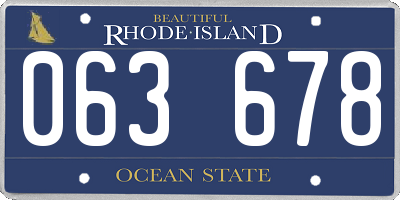 RI license plate 063678