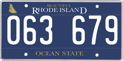 RI license plate 063679