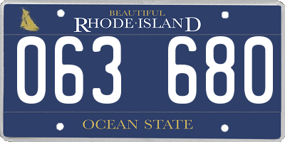 RI license plate 063680