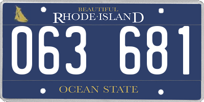 RI license plate 063681