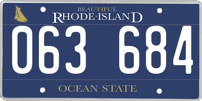 RI license plate 063684