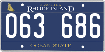 RI license plate 063686