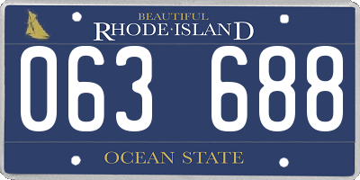 RI license plate 063688