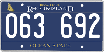 RI license plate 063692