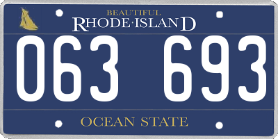 RI license plate 063693