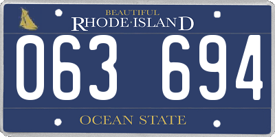 RI license plate 063694