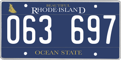 RI license plate 063697