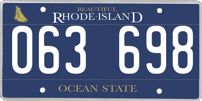 RI license plate 063698