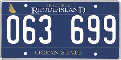 RI license plate 063699