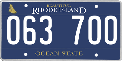 RI license plate 063700