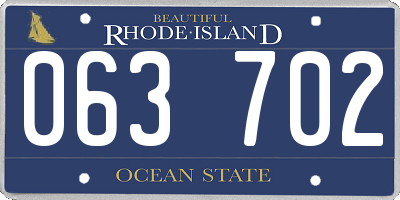 RI license plate 063702