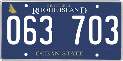 RI license plate 063703