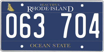 RI license plate 063704