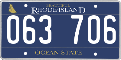 RI license plate 063706