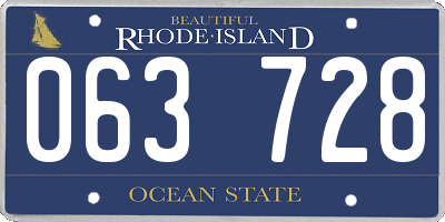 RI license plate 063728
