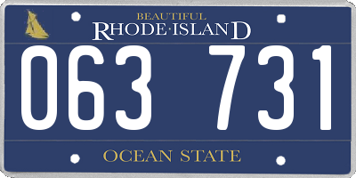 RI license plate 063731