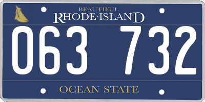 RI license plate 063732