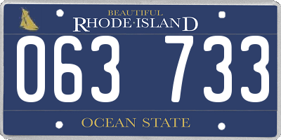 RI license plate 063733