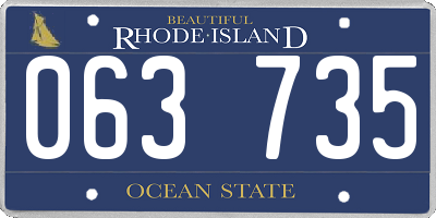 RI license plate 063735