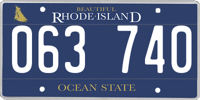 RI license plate 063740