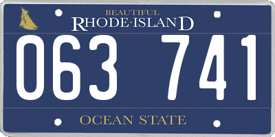 RI license plate 063741