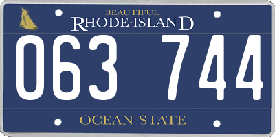 RI license plate 063744
