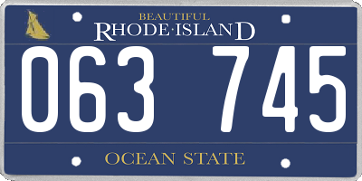 RI license plate 063745