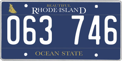 RI license plate 063746