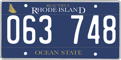 RI license plate 063748
