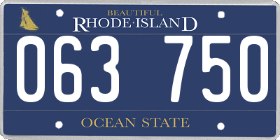 RI license plate 063750