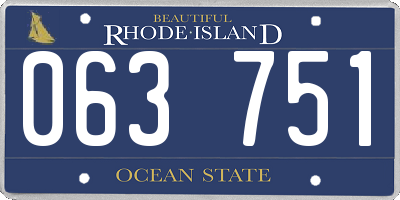 RI license plate 063751