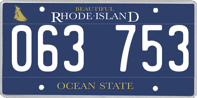 RI license plate 063753