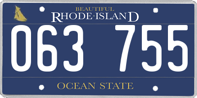 RI license plate 063755