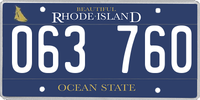 RI license plate 063760