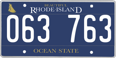 RI license plate 063763