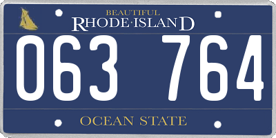 RI license plate 063764