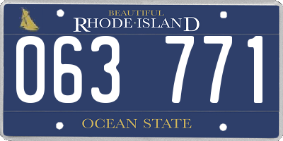 RI license plate 063771