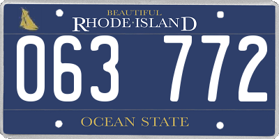 RI license plate 063772