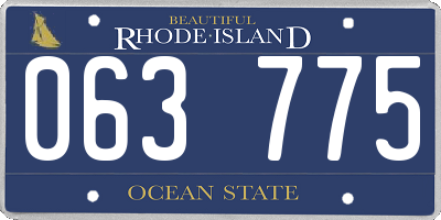 RI license plate 063775