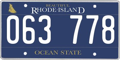 RI license plate 063778