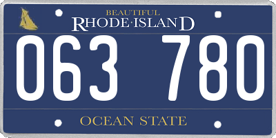 RI license plate 063780