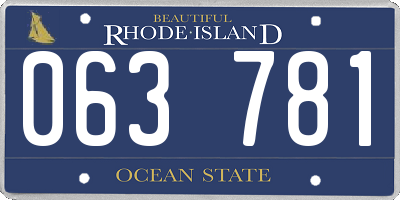 RI license plate 063781