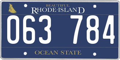 RI license plate 063784