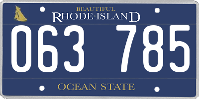 RI license plate 063785