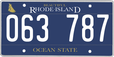 RI license plate 063787