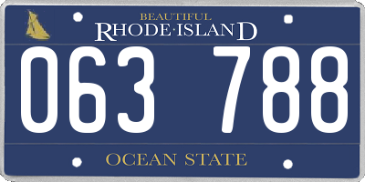 RI license plate 063788