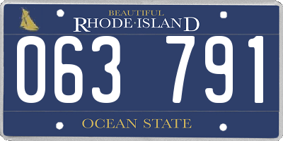 RI license plate 063791