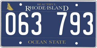RI license plate 063793